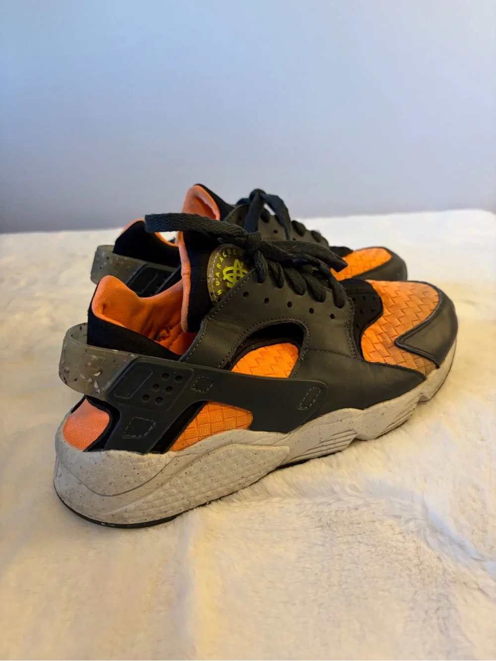 Nike Air Huarache Crater Premium Black Atomic Orange Men’s 8.5